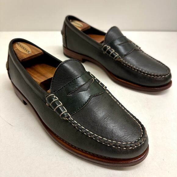 NEW HEELS Rancourt & Co. x Awake NYC Beefroll Penny Loafers Hunter Green RARE 9 - Picture 5 of 12